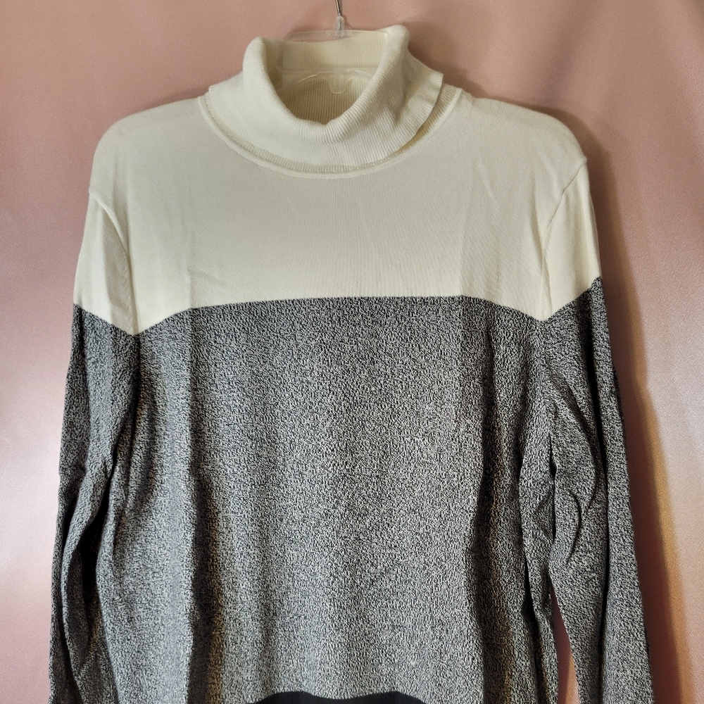 Talbots Black, Gray, Ivory Turtle Neck Sweater